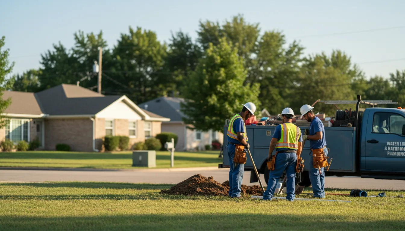 Residential water line and bathroom plumbing service in Falls, PA